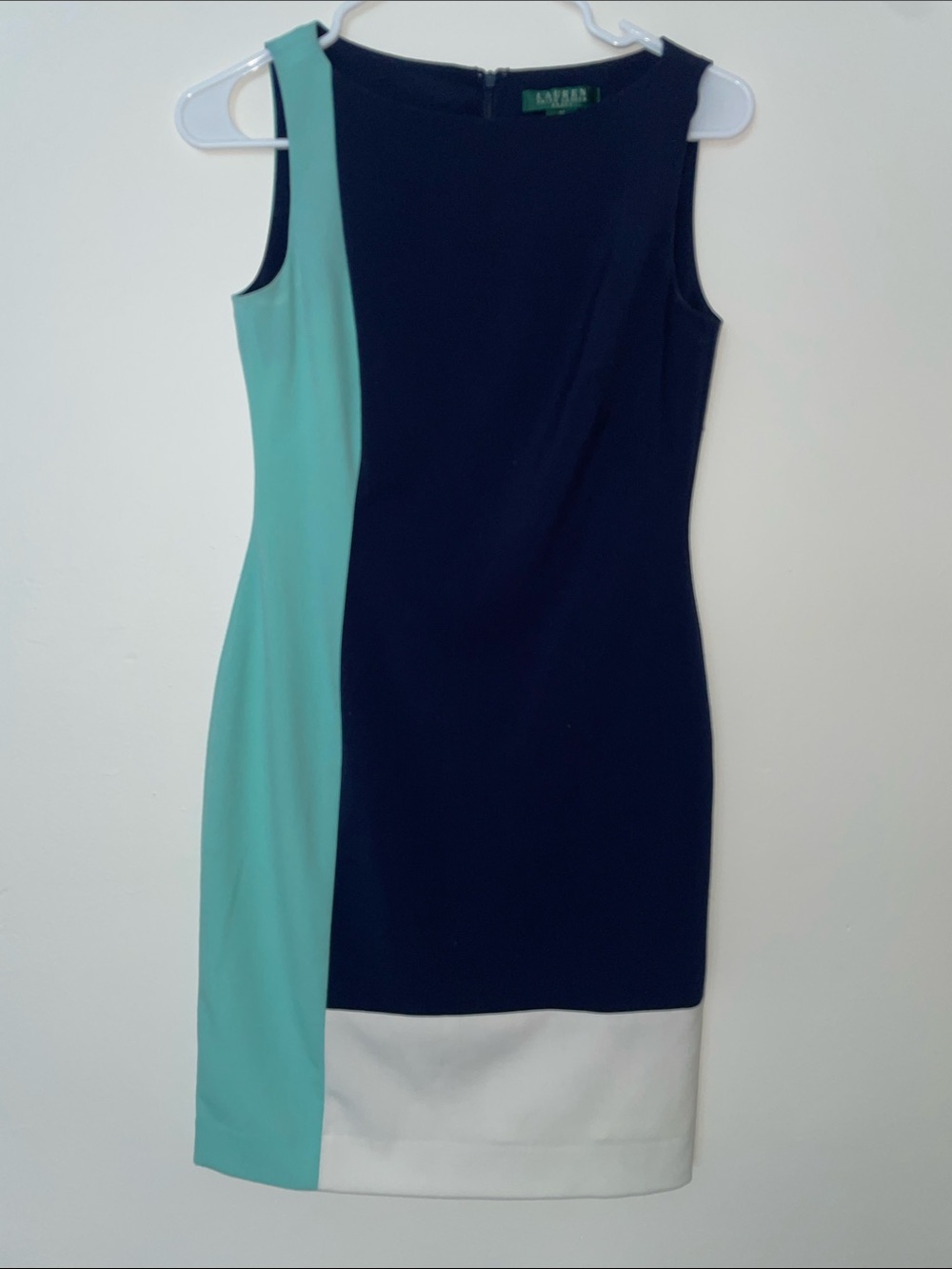 Lauren Ralph Lauren Color Block Knit Shift Dress size 0 petite 0P